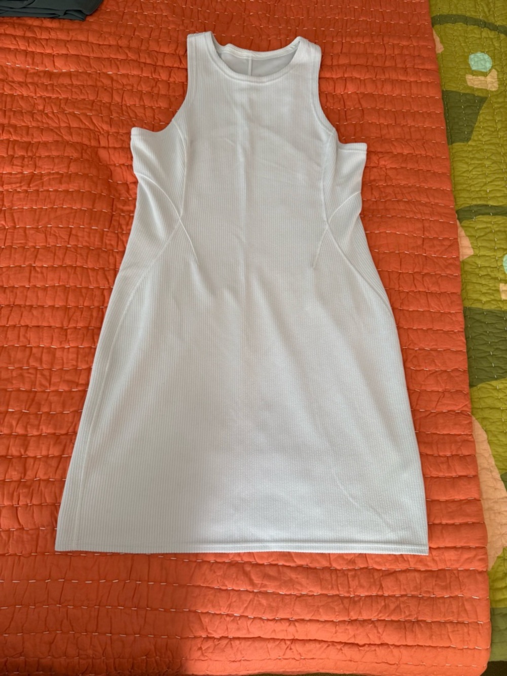 lululemon athletica White Ribbed Tank Sheath Dress in Bone